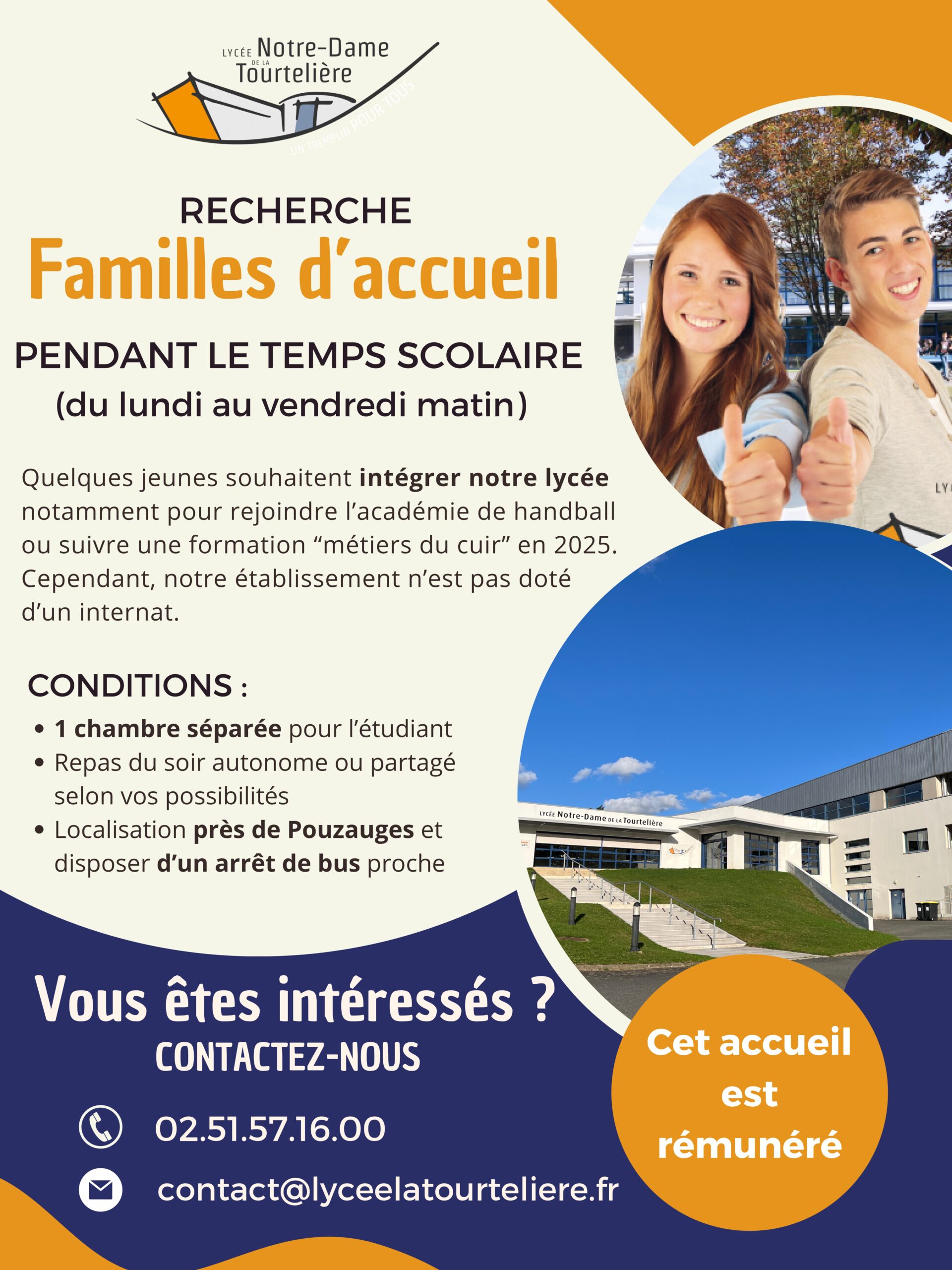 2024 Affiche famille d’accueil Lycée de la Tourtelière